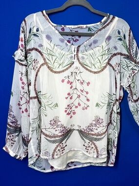 NWOT |•ESQUALO•| Pretty Boutique Floral Boho Top Size 6